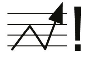 Ein Diagramm mit einem Pfeil nach oben.