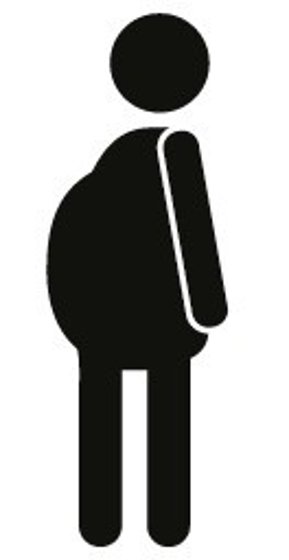 Ein Abbild einer übergewichtigen Person