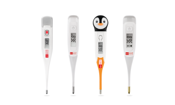 Vier verschiedene Stabthermometer