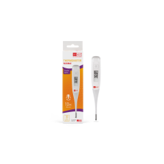 Thermometer flexibke Thermometer flexible unverpackt und verpackt auf weißem Hintergrund